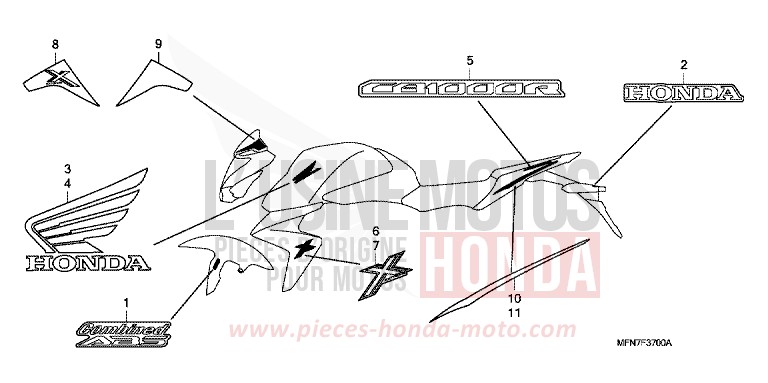 MARKE (1) von CB1000R ABS PEARL SIENA RED (R320) von 2010